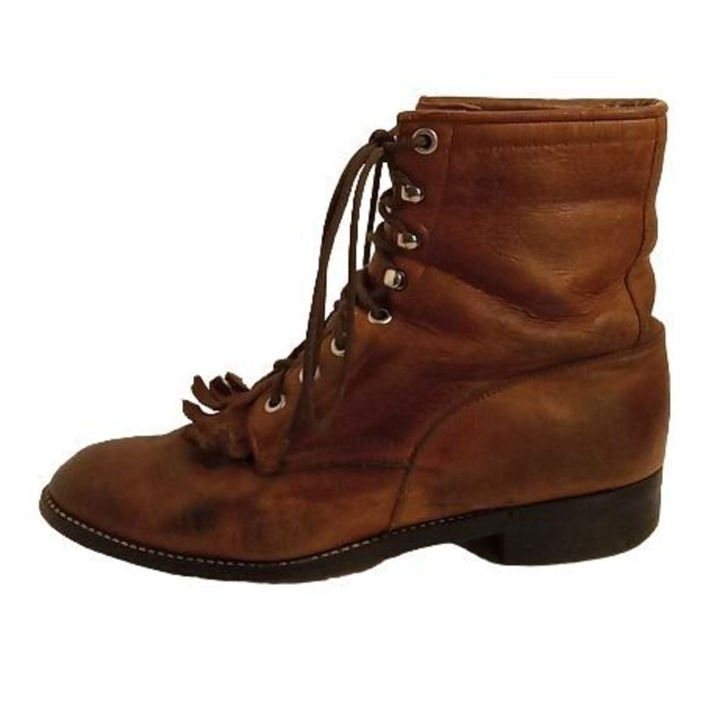 Justin‎ Western Lace Up Roper Boots Size 5.5